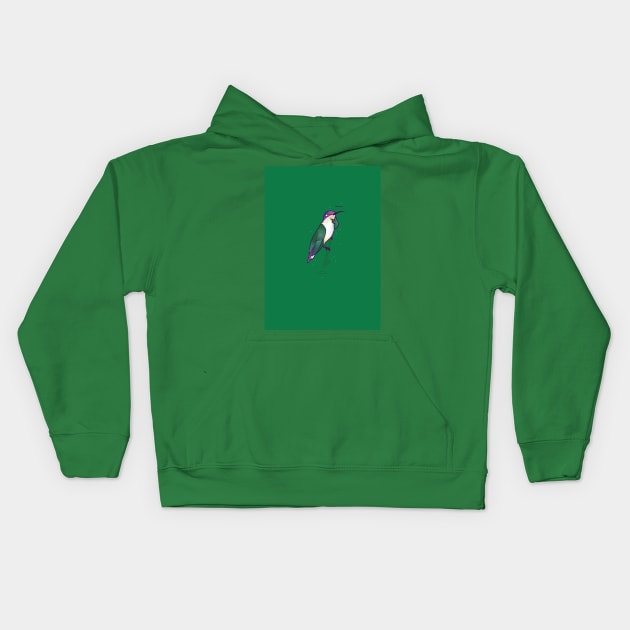 Hmmming Bird Kids Hoodie by Randyotter